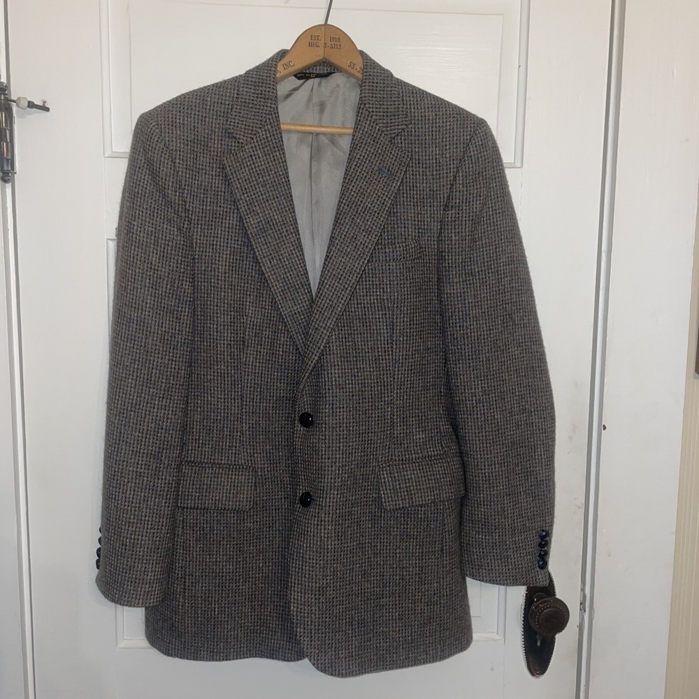 Lined Imperial Tweed Jacket Size 40 By‎ Haggar 100% Pure Wool